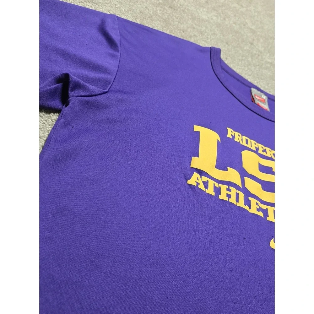 Y2K VTG LSU Tigers Nike Dri Fit Center Swoosh T-Shirt Mens M‎ Purple Nike-Fit